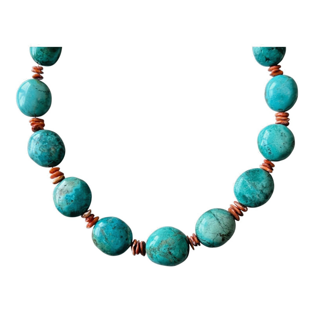 Vintage Southwestern Chunky Chinese Turquoise Statement Necklace