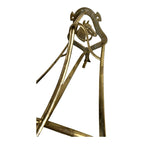 Vintage English Saddle Horse Head Brass Saddle Rack Bracket