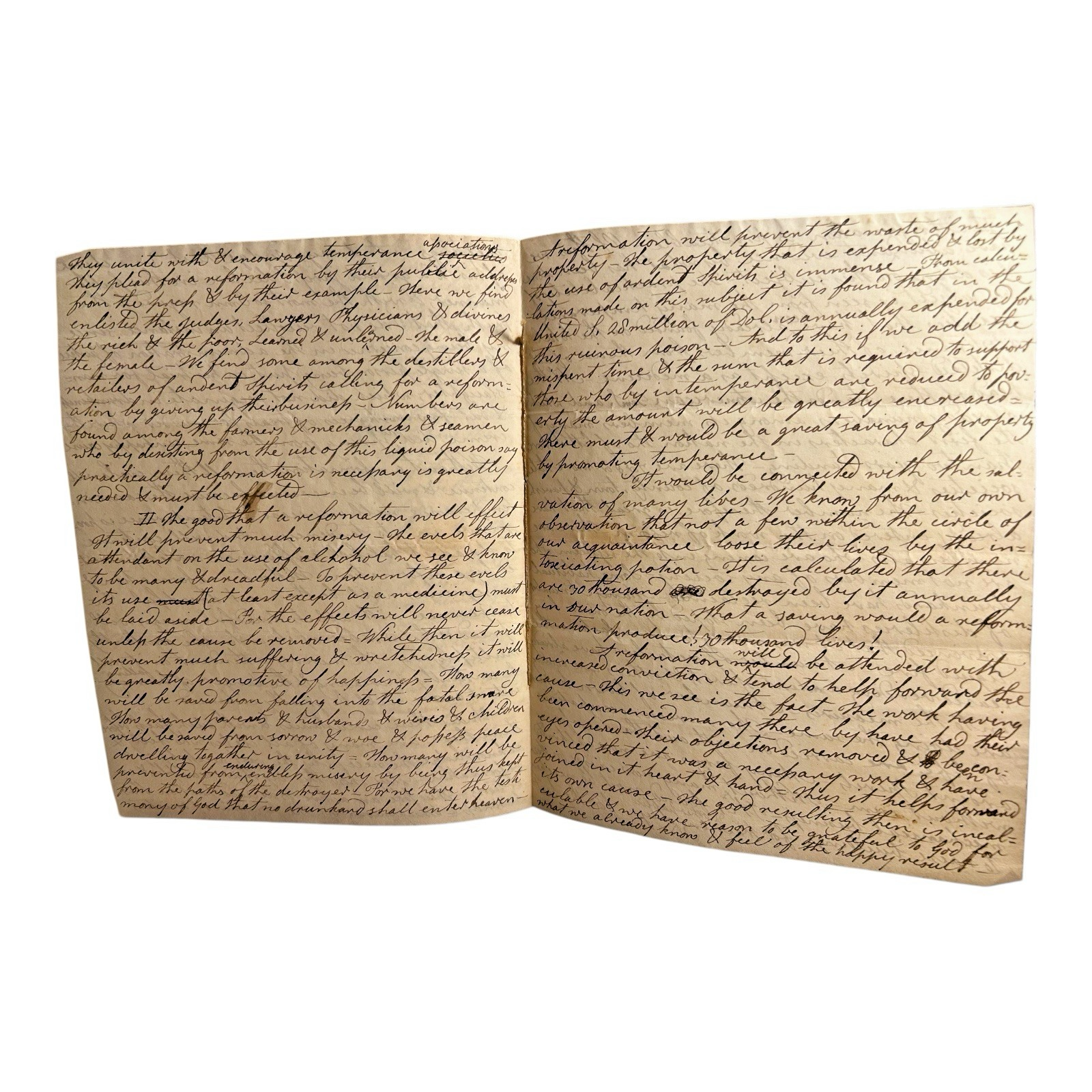 Antique 1800s Christian Handwritten Sermon Manuscript by Rev Jonathan Harthing