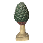 Antique Victorian Chalkware Pinecone Garden Post Topper - Architectural Finial