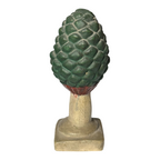 Antique Victorian Chalkware Pinecone Garden Post Topper - Architectural Finial