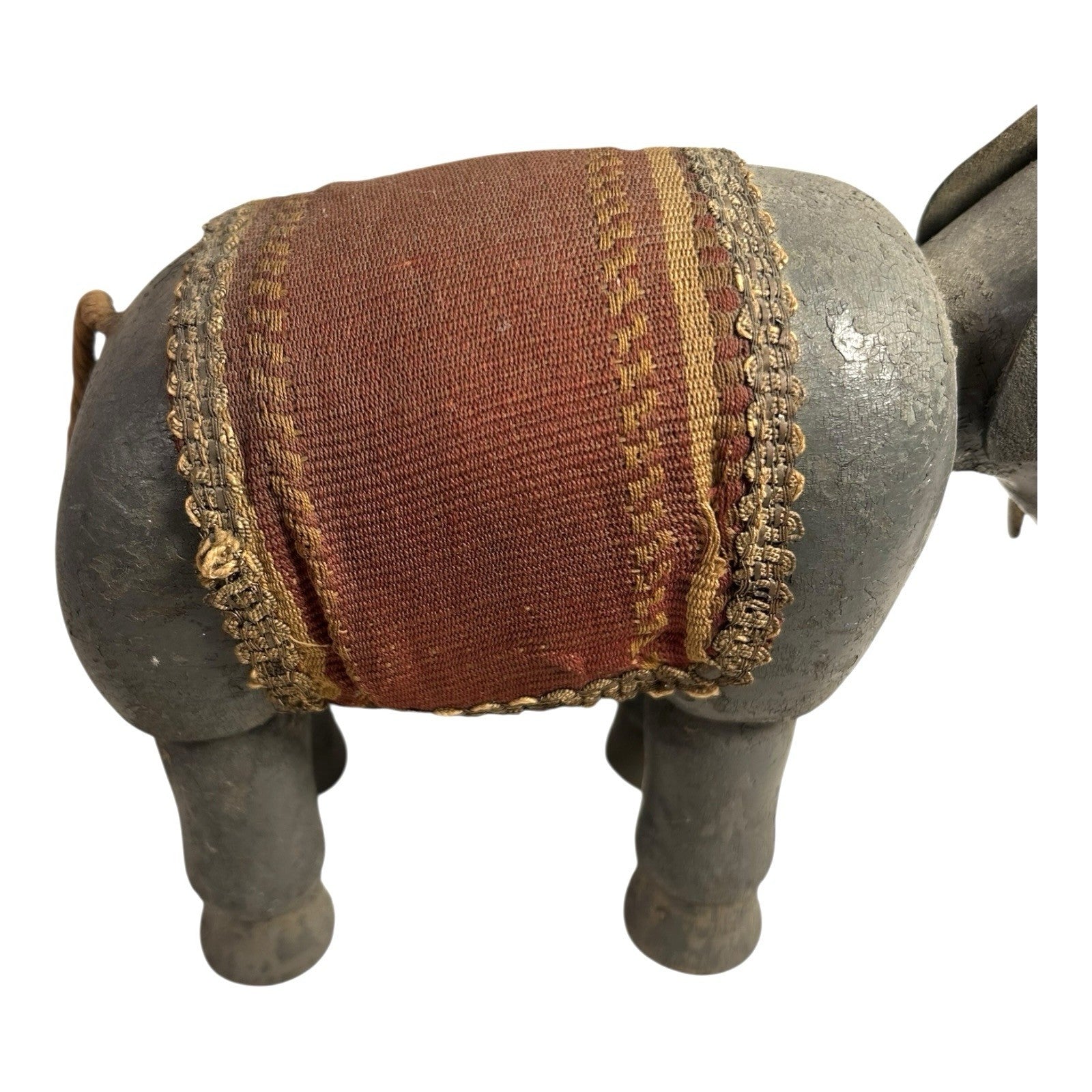 Antique Schoenhut Humpty Dumpty Circus Elephant with Blanket and Head Dress