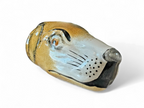 Antique Staffordshire Greyhound Dog Head Stirrup Cup - Hunting Cup