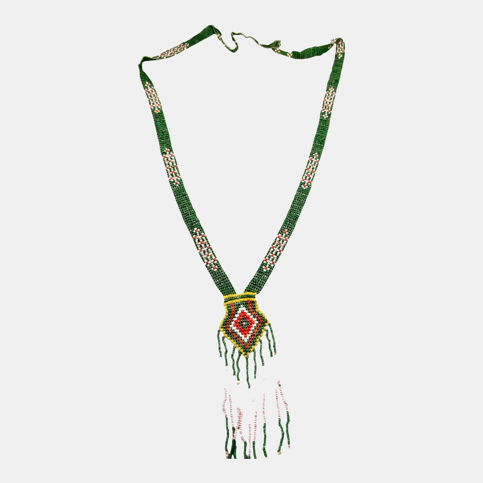 Antique Native American Ceremonial Beaded Sash Necklace