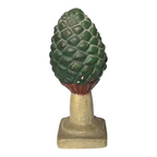 Antique Victorian Chalkware Pinecone Garden Post Topper - Architectural Finial