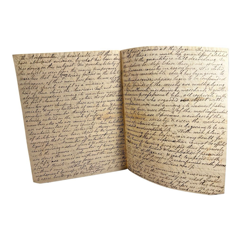 Antique 1800s Christian Handwritten Sermon Manuscript by Rev Jonathan Harthing