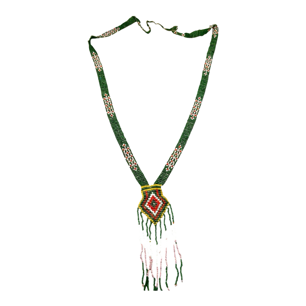 Antique Native American Ceremonial Beaded Sash Necklace
