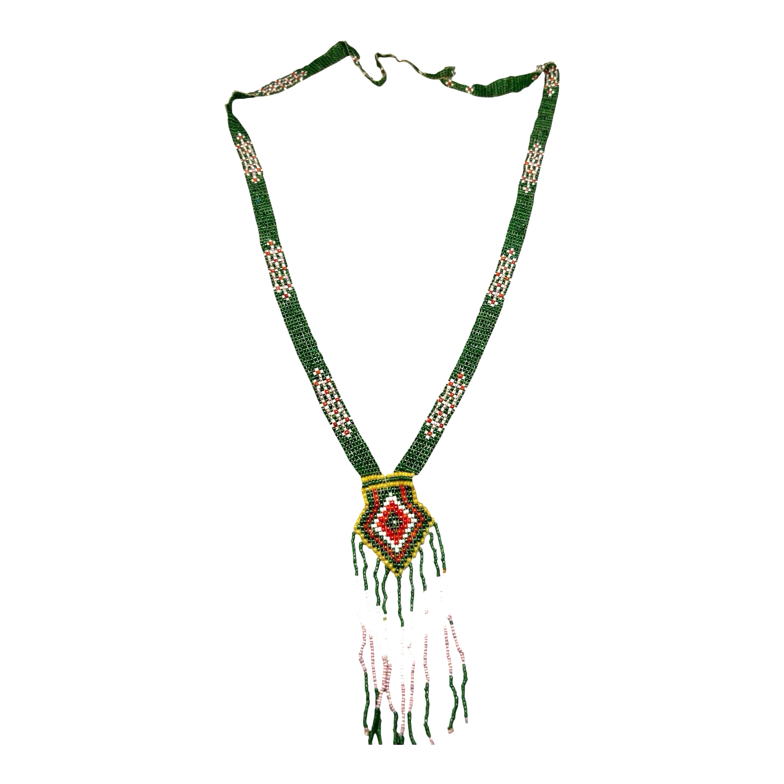 Antique Native American Ceremonial Beaded Sash Necklace