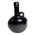 Antique Victorian Brown Hand Blown Flagon Whiskey Decanter Bottle