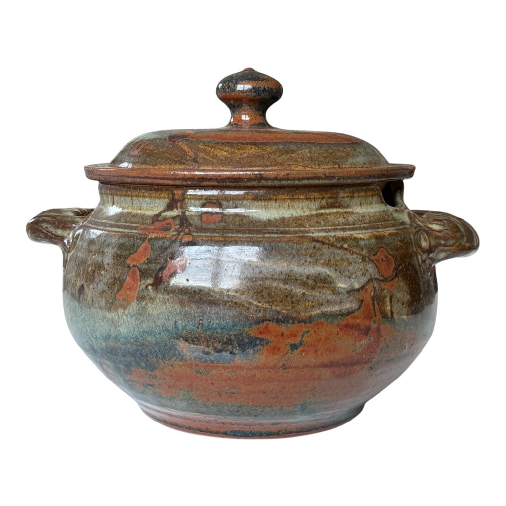 Vintage Plum Tree Pottery Covered Serving Bowl Tureen (Signed, John Glick)