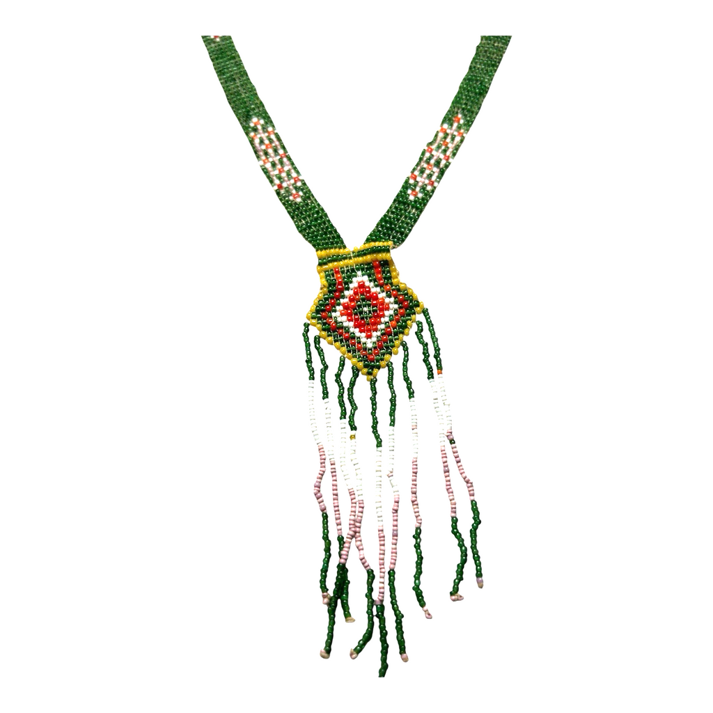 Antique Native American Ceremonial Beaded Sash Necklace