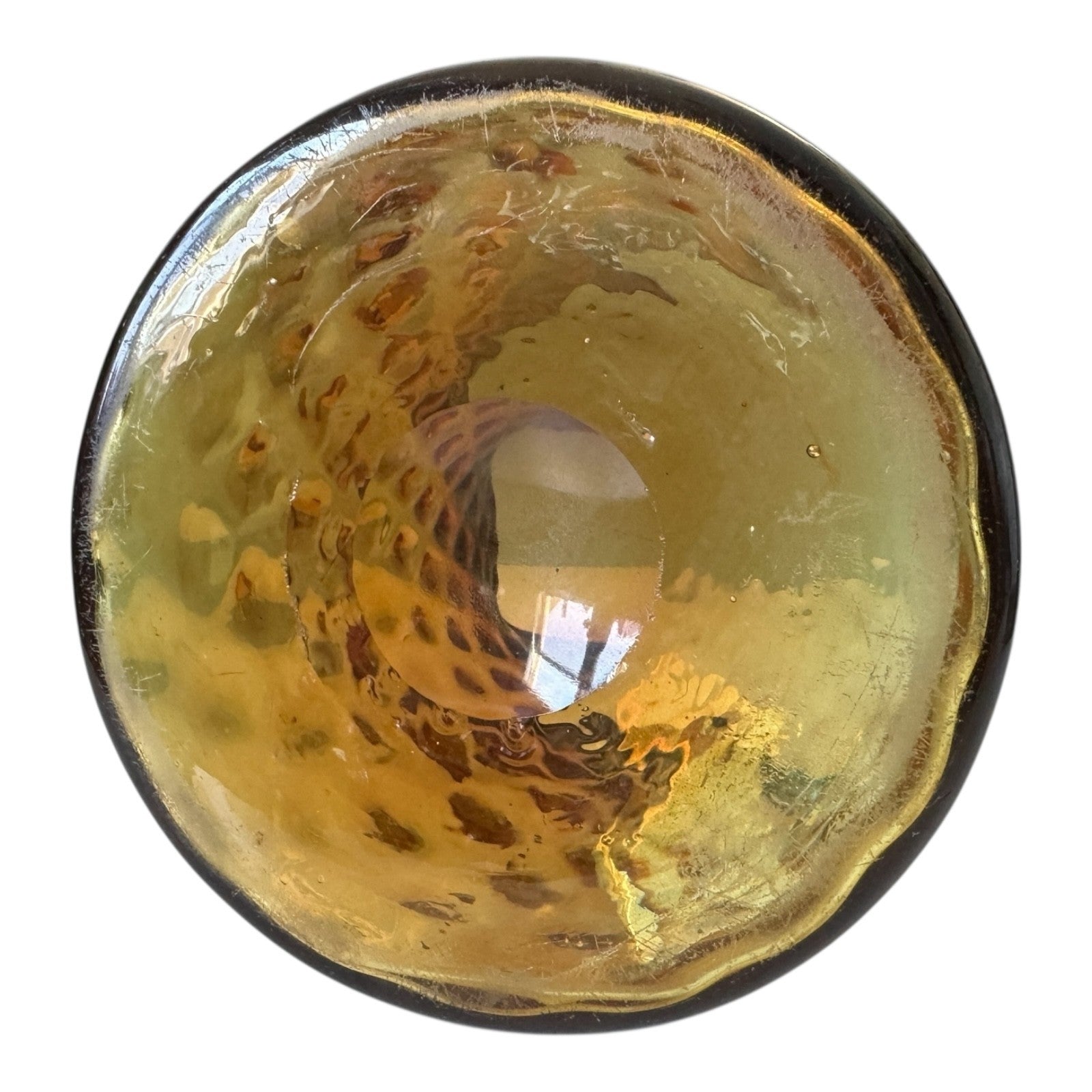 Antique New England Amberina Glass Raindrop Quilted Square Top Celery Vase