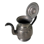 Antique Primitive Pewter Coffee Pot with Lid - Farmhouse Decor