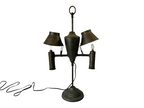 Antique Industrial Student Desk Lamp Double Shade Central Font Metal Lamp