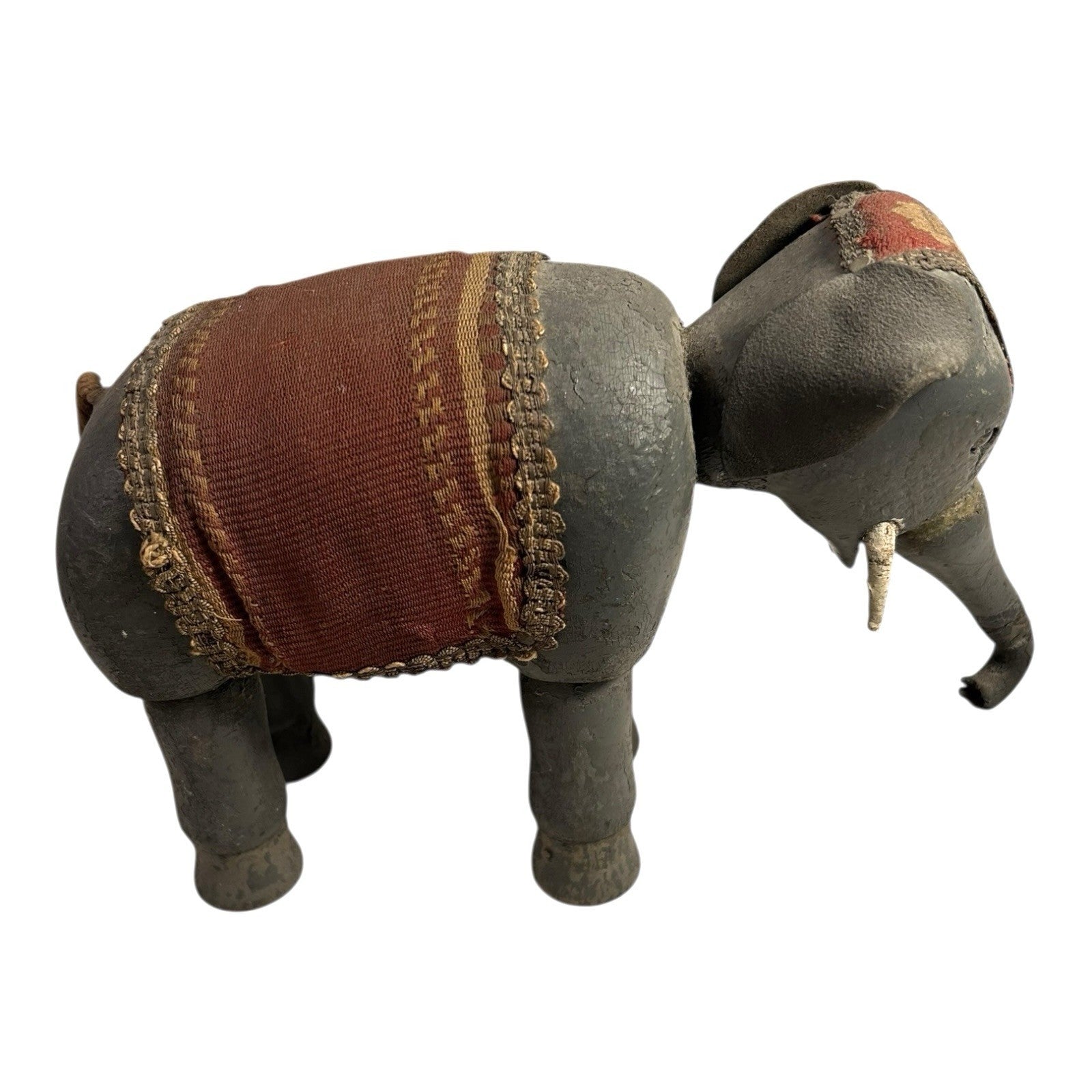 Antique Schoenhut Humpty Dumpty Circus Elephant with Blanket and Head Dress
