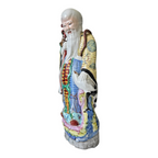 Antique Chinese Famille Rose Porcelain Figure of Shou Xing - God of Longevity