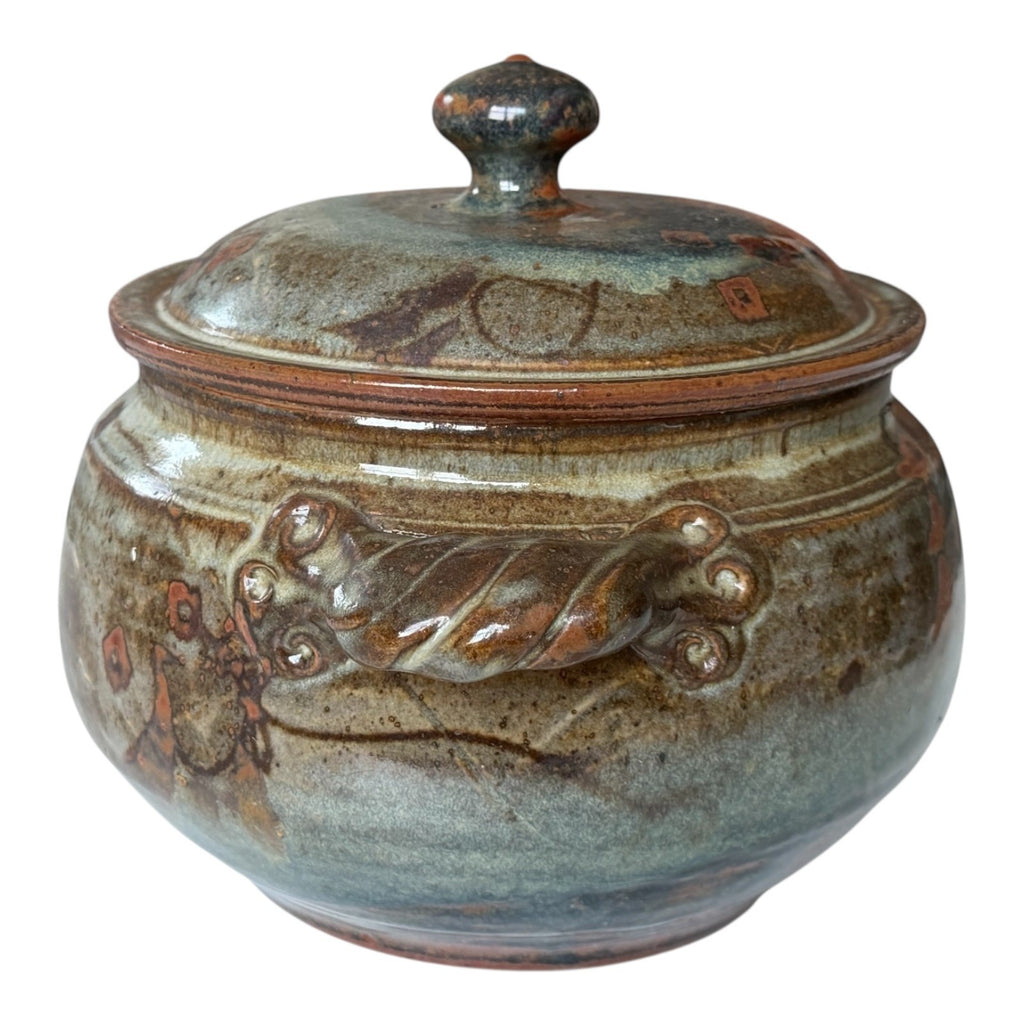 Vintage Plum Tree Pottery Covered Serving Bowl Tureen (Signed, John Glick)