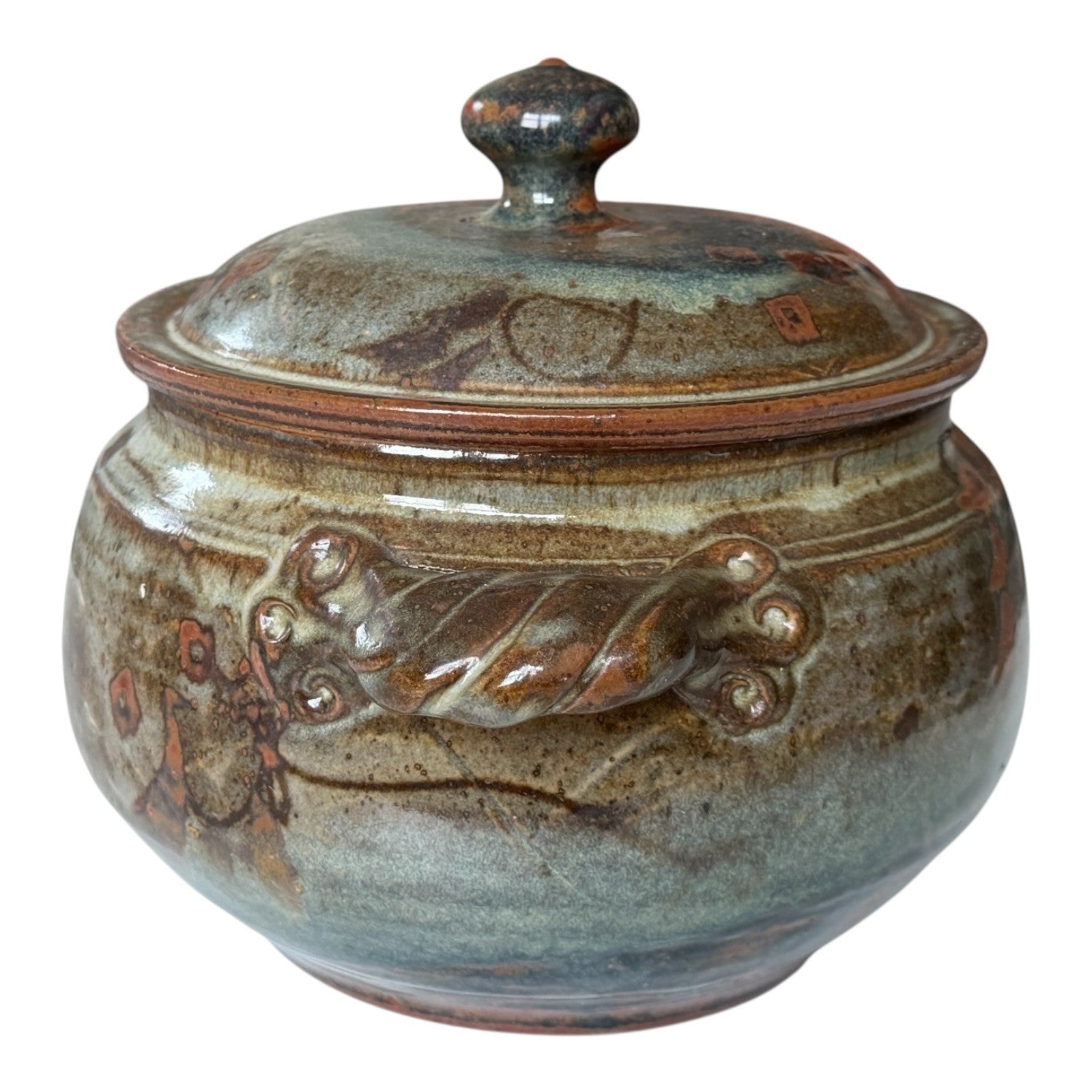 Vintage Plum Tree Pottery Covered Serving Bowl Tureen (Signed, John Glick)