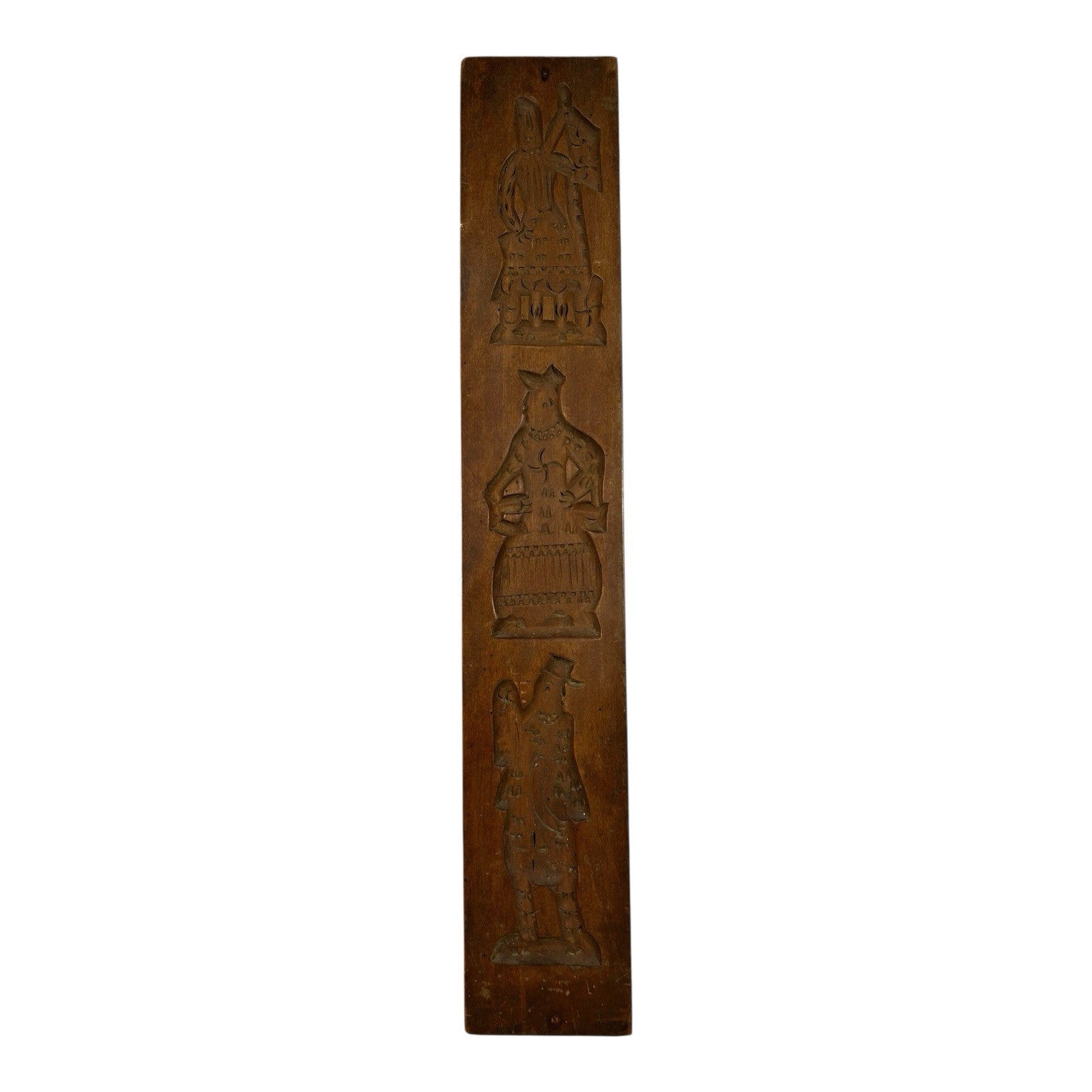 Antique Springerle Speculaas Double Side Ginger Bread Folk Art Cookie Stamp Mold