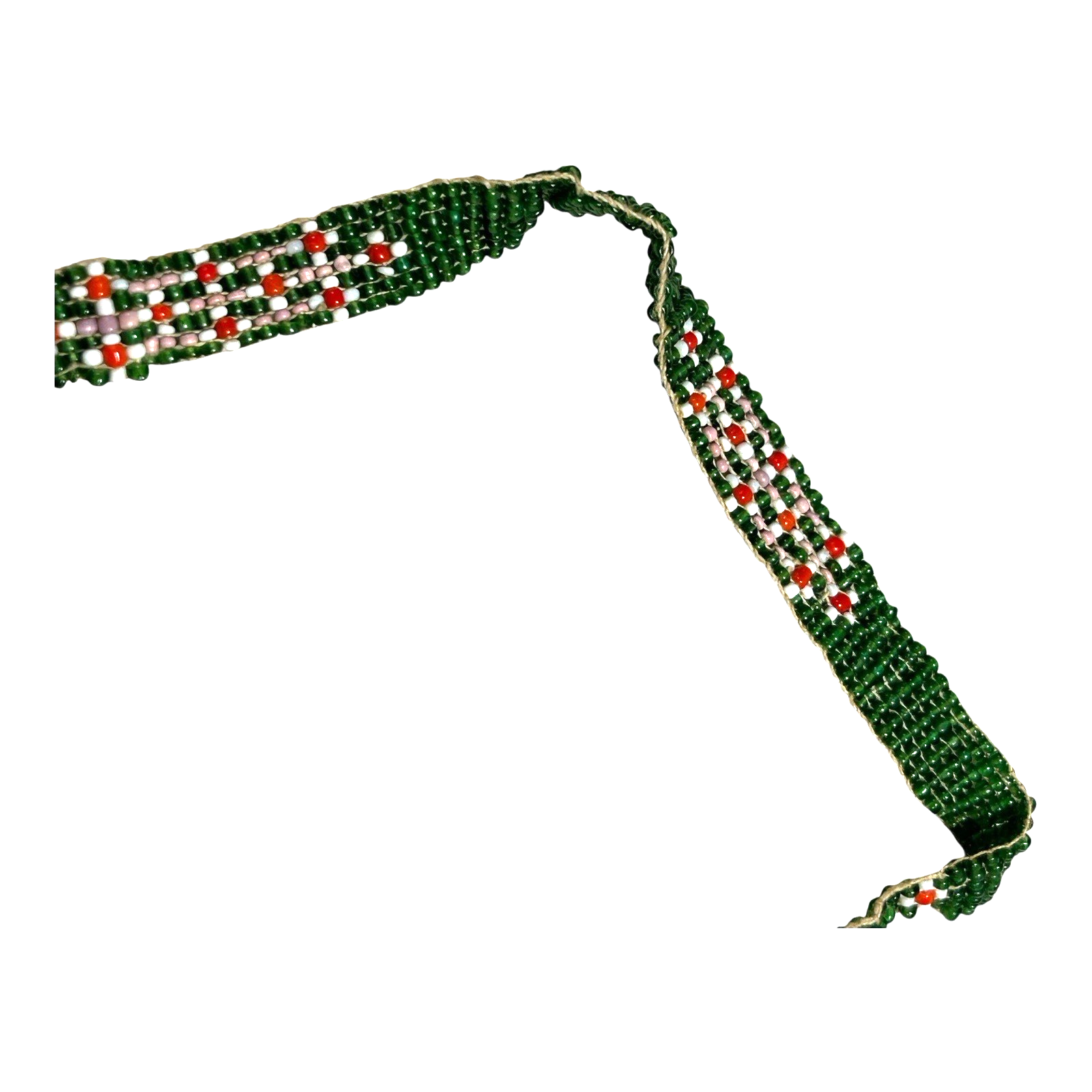 Antique Native American Ceremonial Beaded Sash Necklace