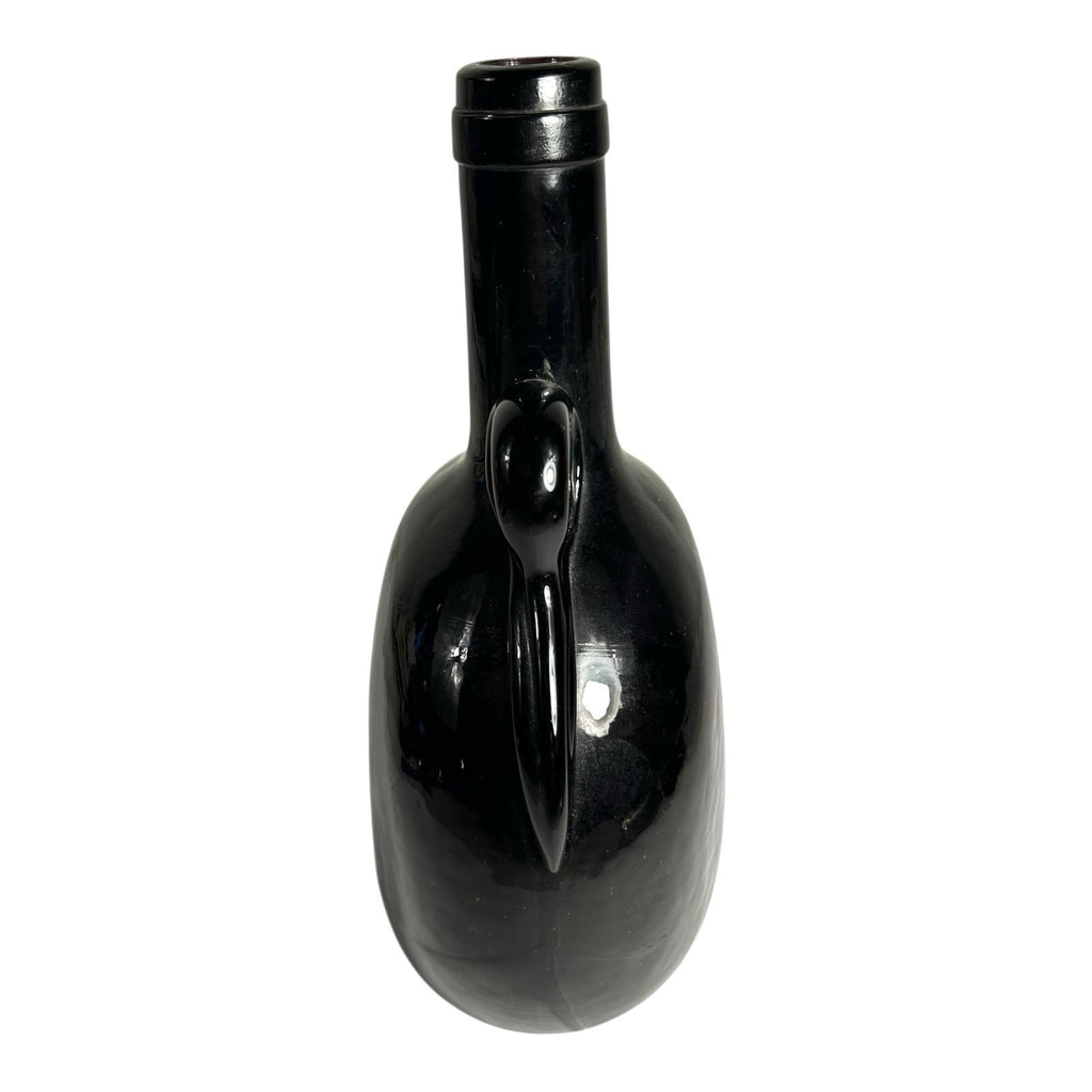 Antique Victorian Brown Hand Blown Flagon Whiskey Decanter Bottle