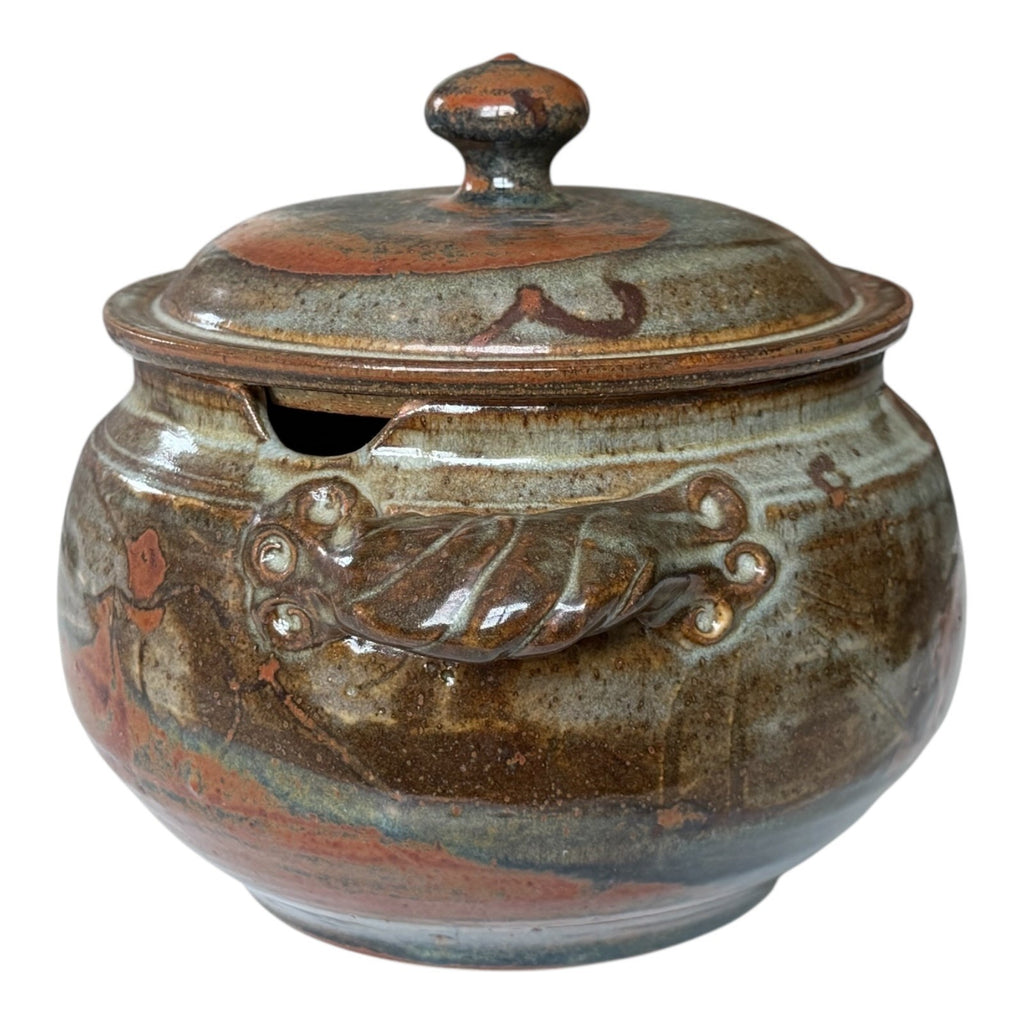 Vintage Plum Tree Pottery Covered Serving Bowl Tureen (Signed, John Glick)