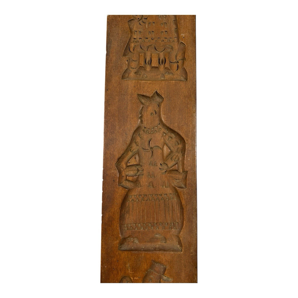 Antique Springerle Speculaas Double Side Ginger Bread Folk Art Cookie Stamp Mold