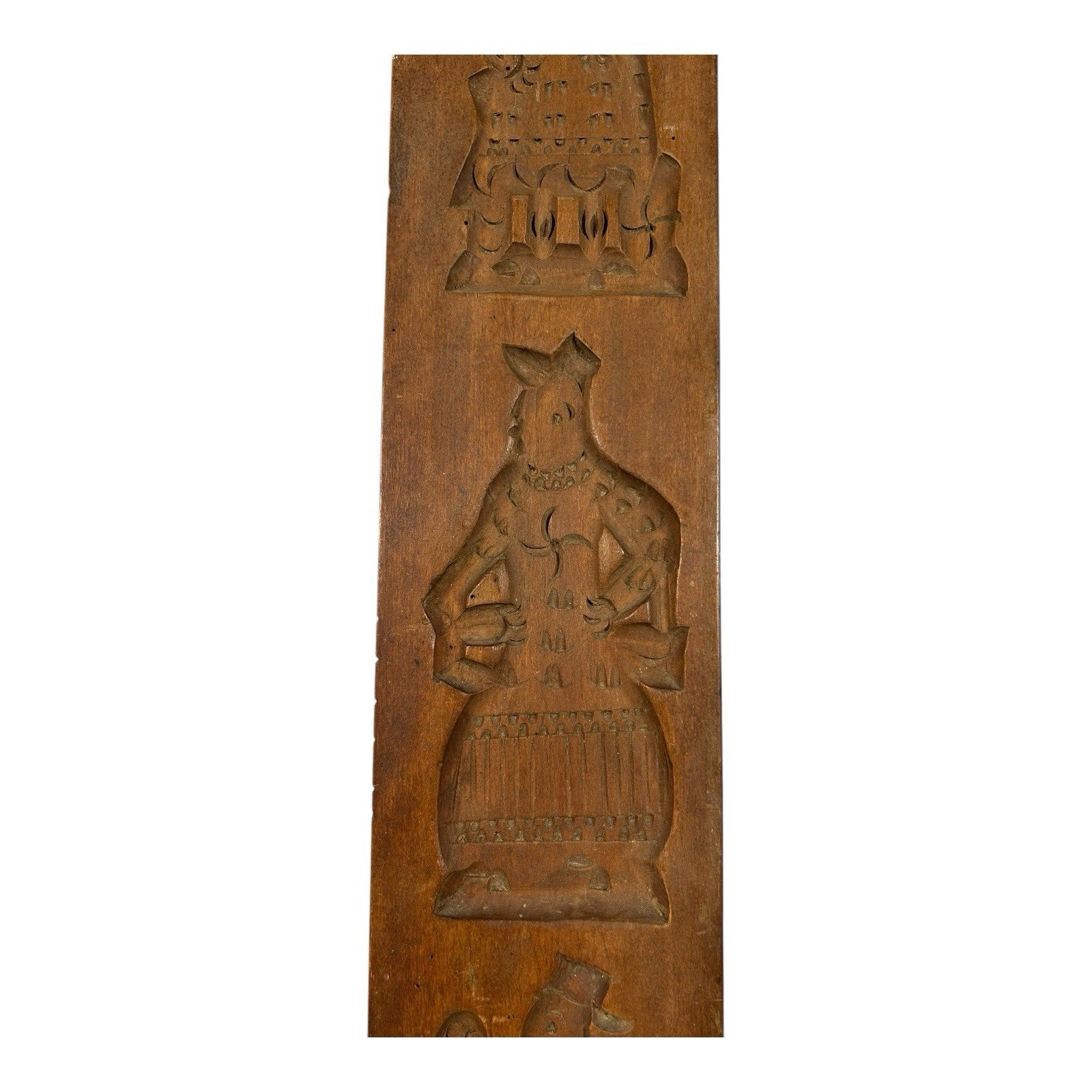 Antique Springerle Speculaas Double Side Ginger Bread Folk Art Cookie Stamp Mold