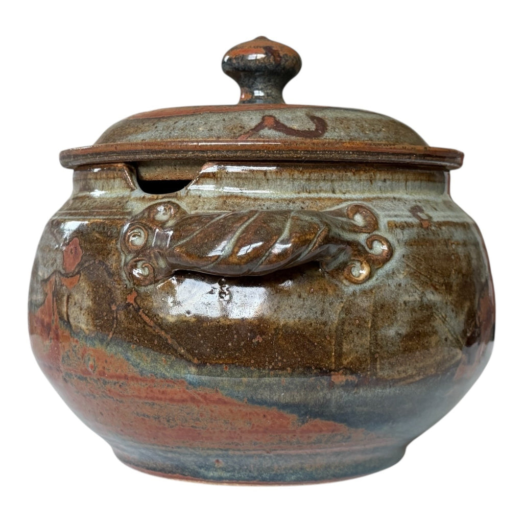 Vintage Plum Tree Pottery Covered Serving Bowl Tureen (Signed, John Glick)