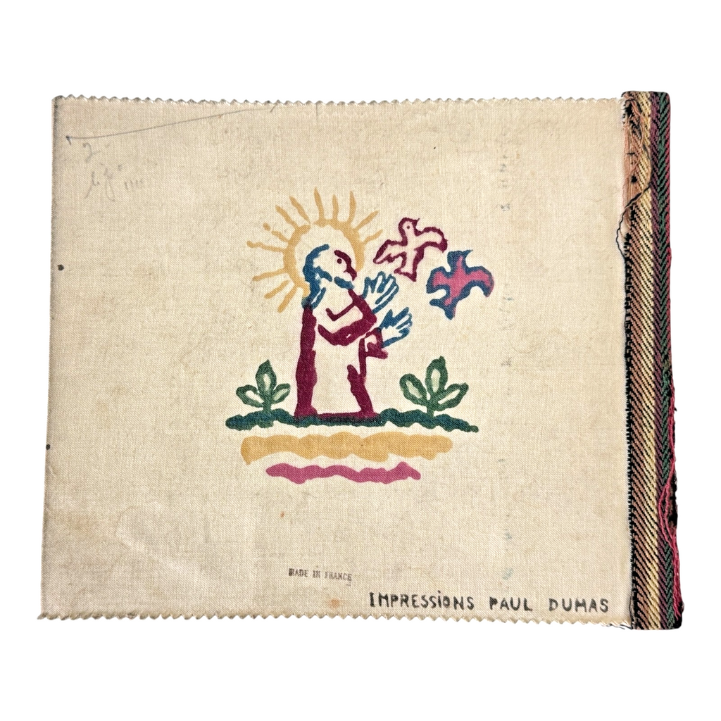 Antique Paul Dumas French Linen Cloth Children's Bible Book Creation Story
