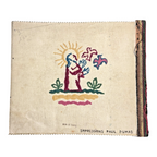 Antique Paul Dumas French Linen Cloth Children's Bible Book Creation Story