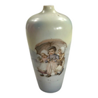Antique Royal Bayreuth Dutch Children with Umbrella Vase