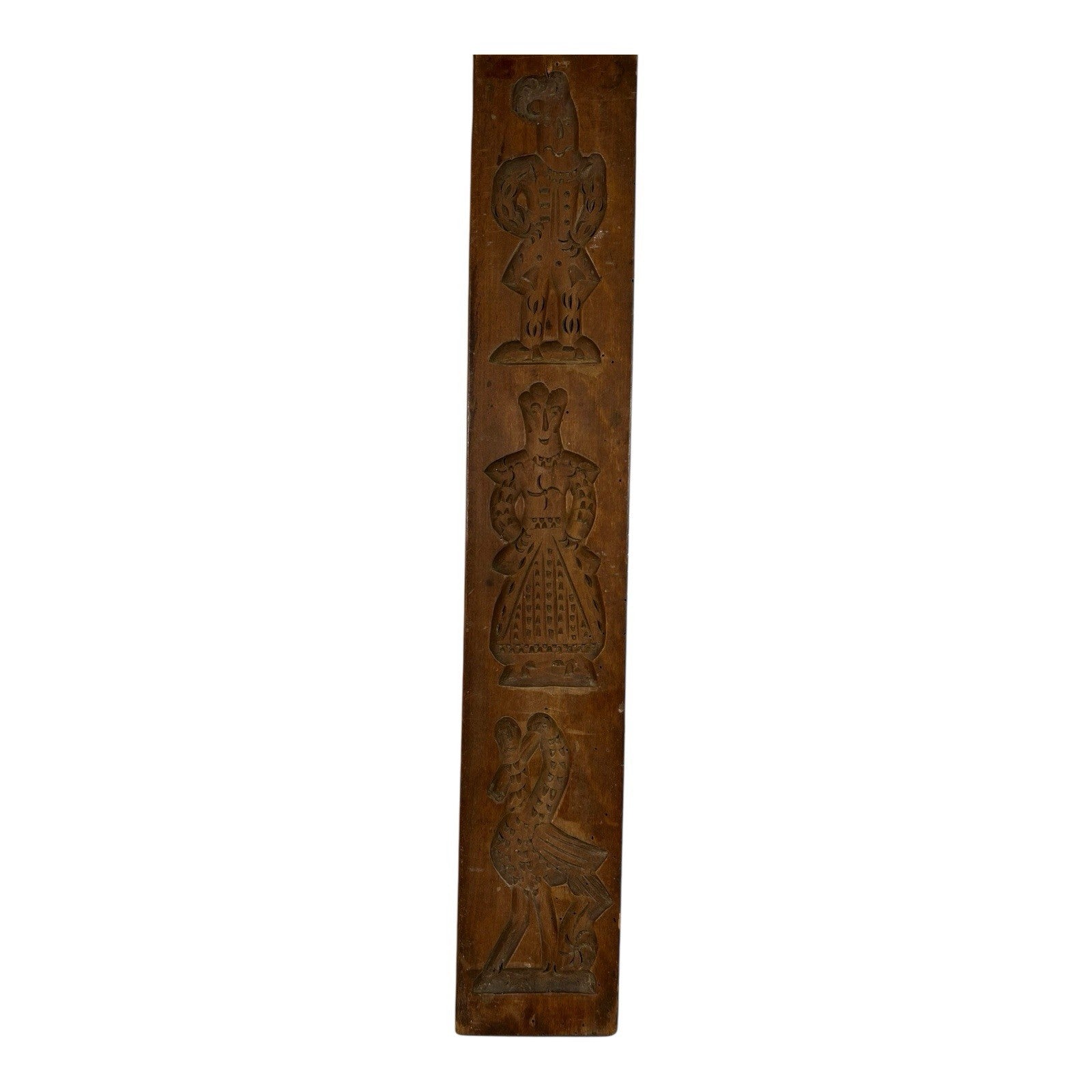 Antique Springerle Speculaas Double Side Ginger Bread Folk Art Cookie Stamp Mold