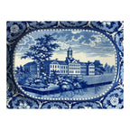 Antique Historical Staffordshire Blue White Transferware Platter – Alms House NY