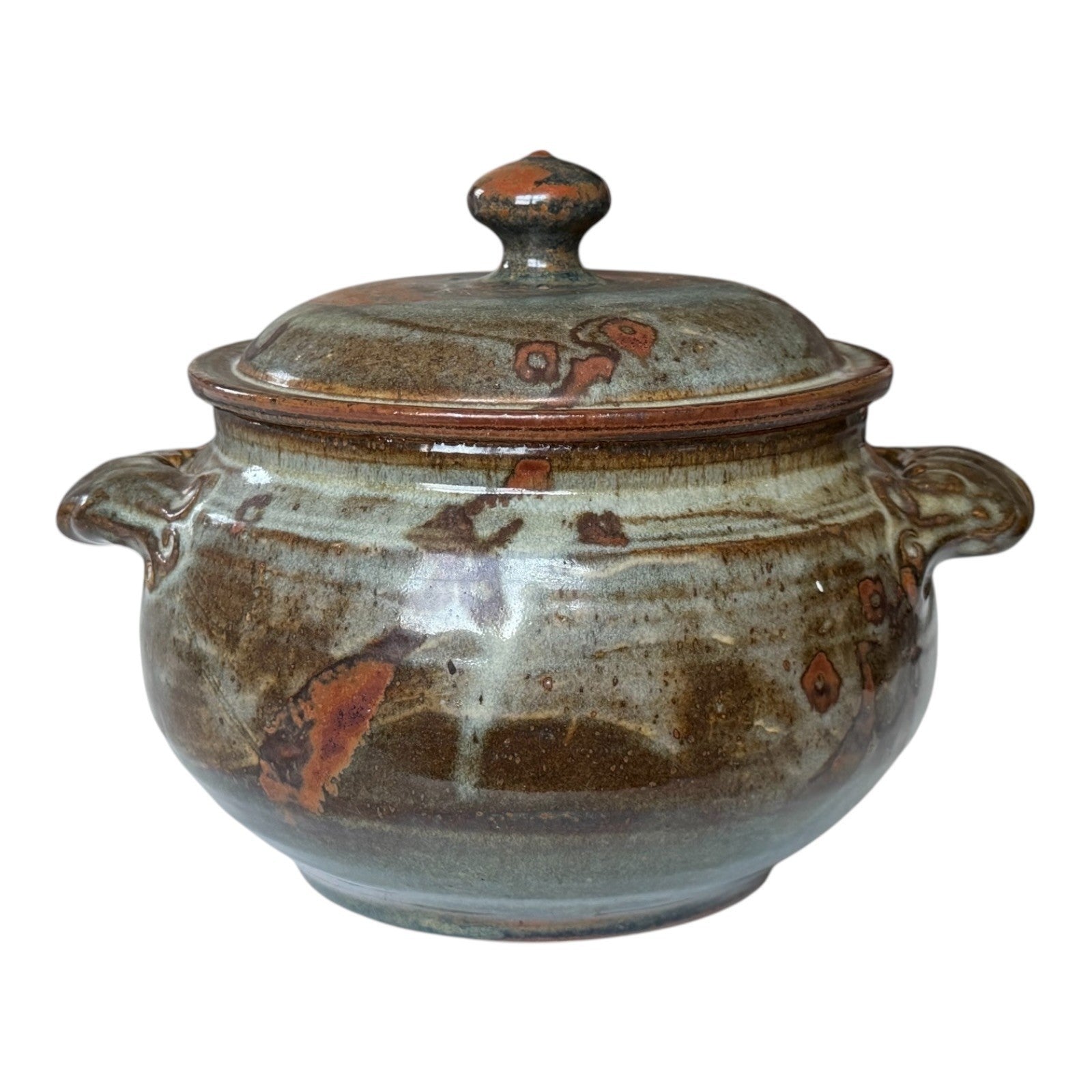 Vintage Plum Tree Pottery Covered Serving Bowl Tureen (Signed, John Glick)