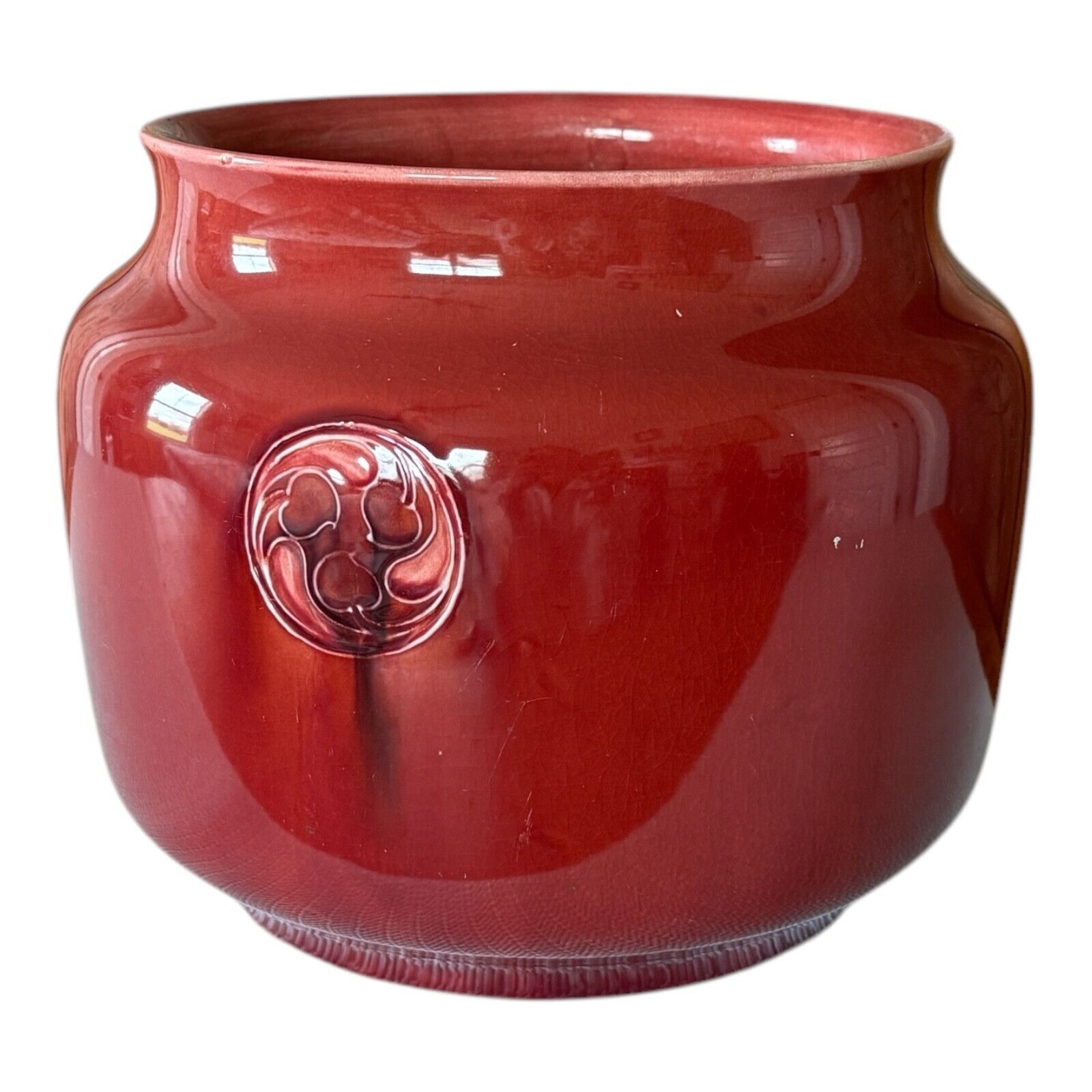 Antique Moorcroft Red Flamminian Ware Decorative Bowl