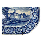 Antique Historical Staffordshire Blue White Transferware Platter – Alms House NY