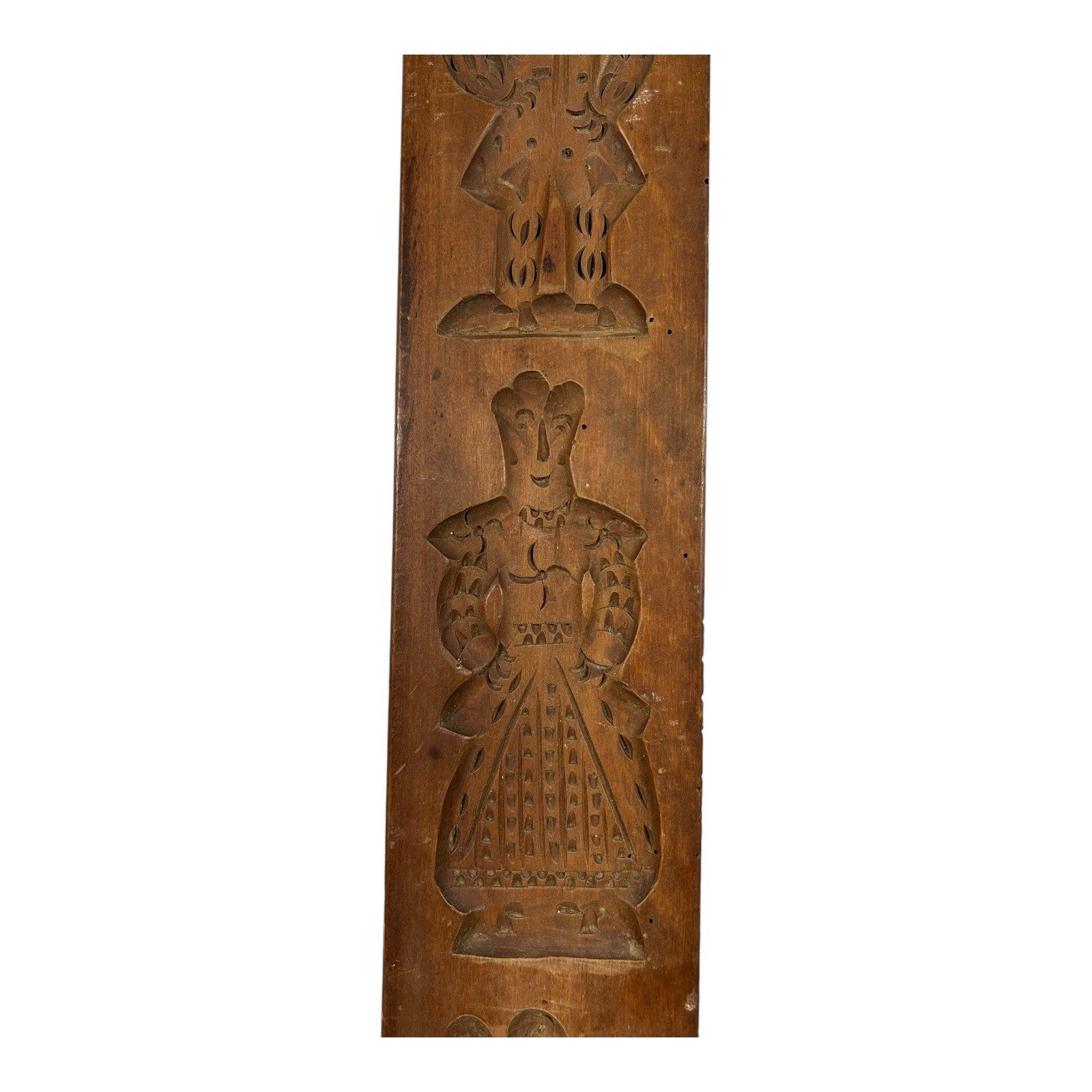 Antique Springerle Speculaas Double Side Ginger Bread Folk Art Cookie Stamp Mold