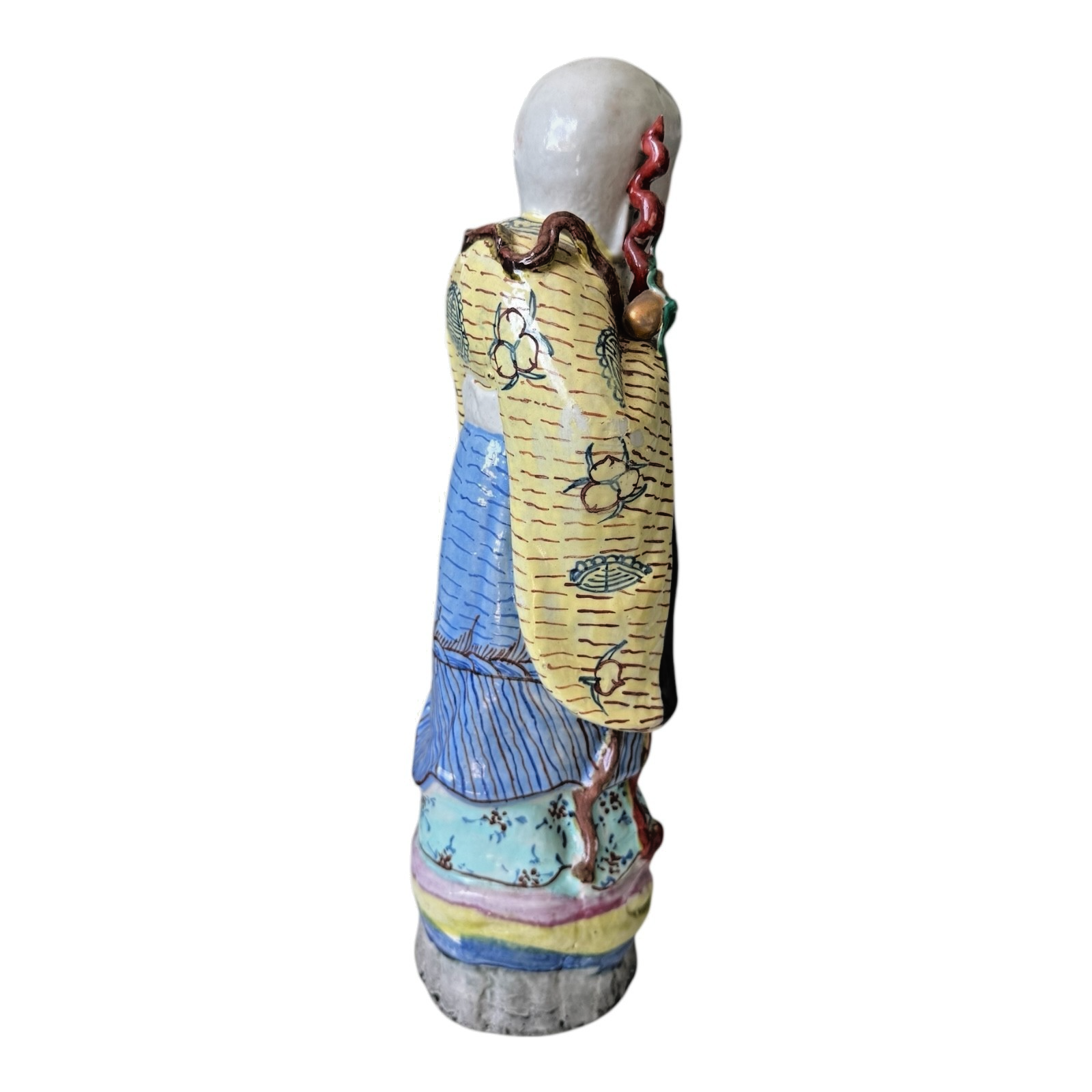 Antique Chinese Famille Rose Porcelain Figure of Shou Xing - God of Longevity