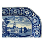 Antique Historical Staffordshire Blue White Transferware Platter – Alms House NY