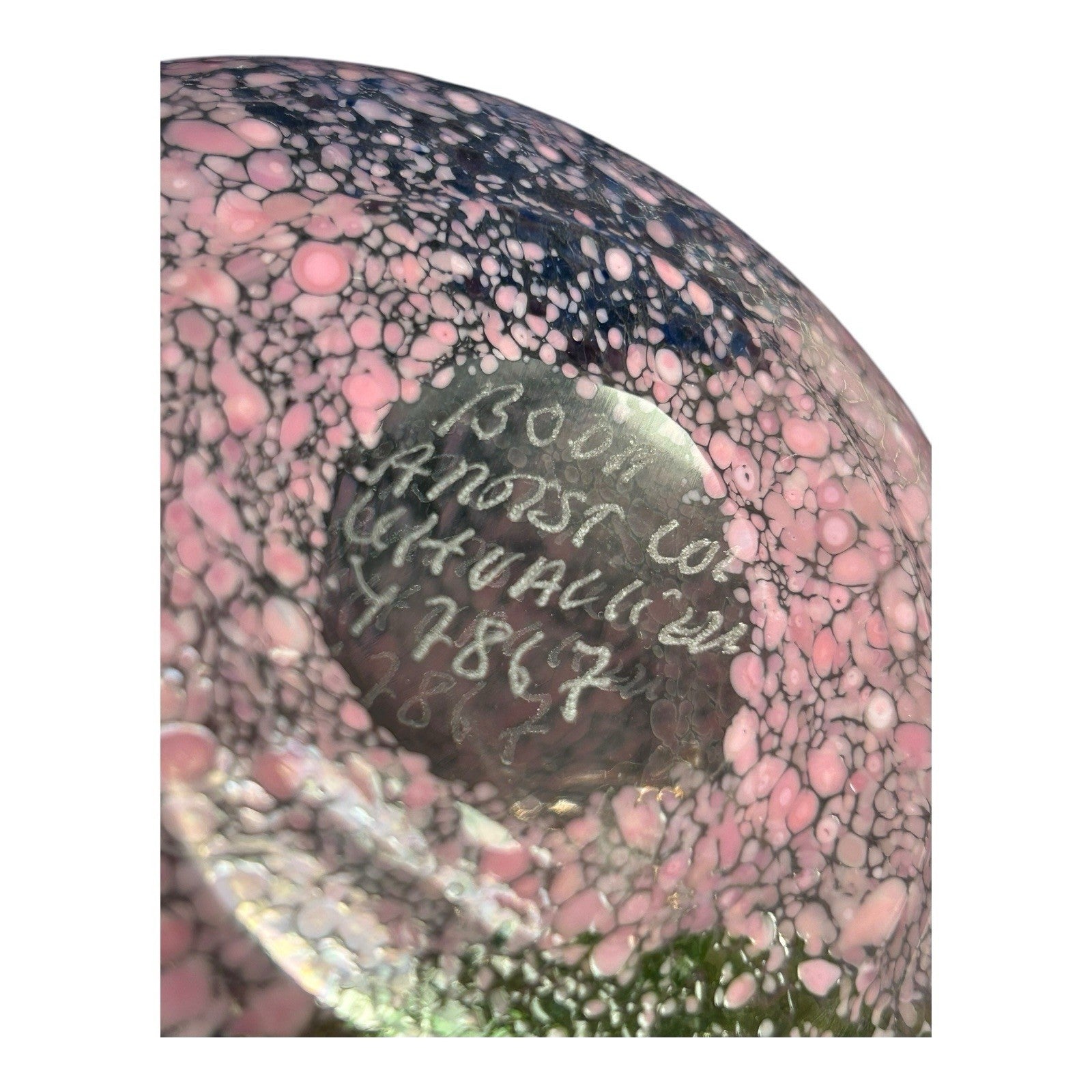 Vintage Kosta Boda Swedish Art Glass Pink Confetti Vase - Signed Ulrica Vallien