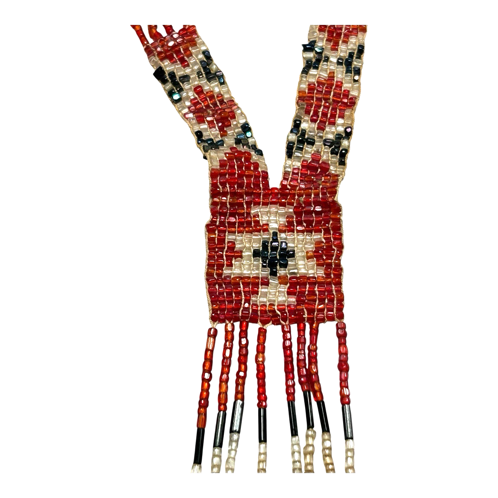 Antique Native American Cermonial Beaded Sash Necklace