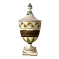 Antique Italian Majolica Apothecary Urn Jar with Lid - Pharmacy Drug Jar