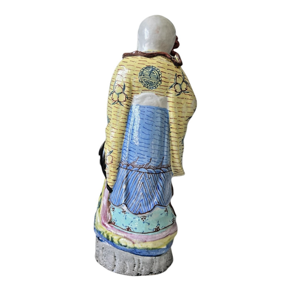 Antique Chinese Famille Rose Porcelain Figure of Shou Xing - God of Longevity