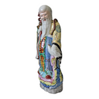 Antique Chinese Famille Rose Porcelain Figure of Shou Xing - God of Longevity
