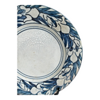 Antique Dedham Stoneware Pottery Iris Pattern Blue Crackle Cabinet Plate, 6"