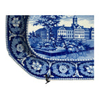 Antique Historical Staffordshire Blue White Transferware Platter – Alms House NY