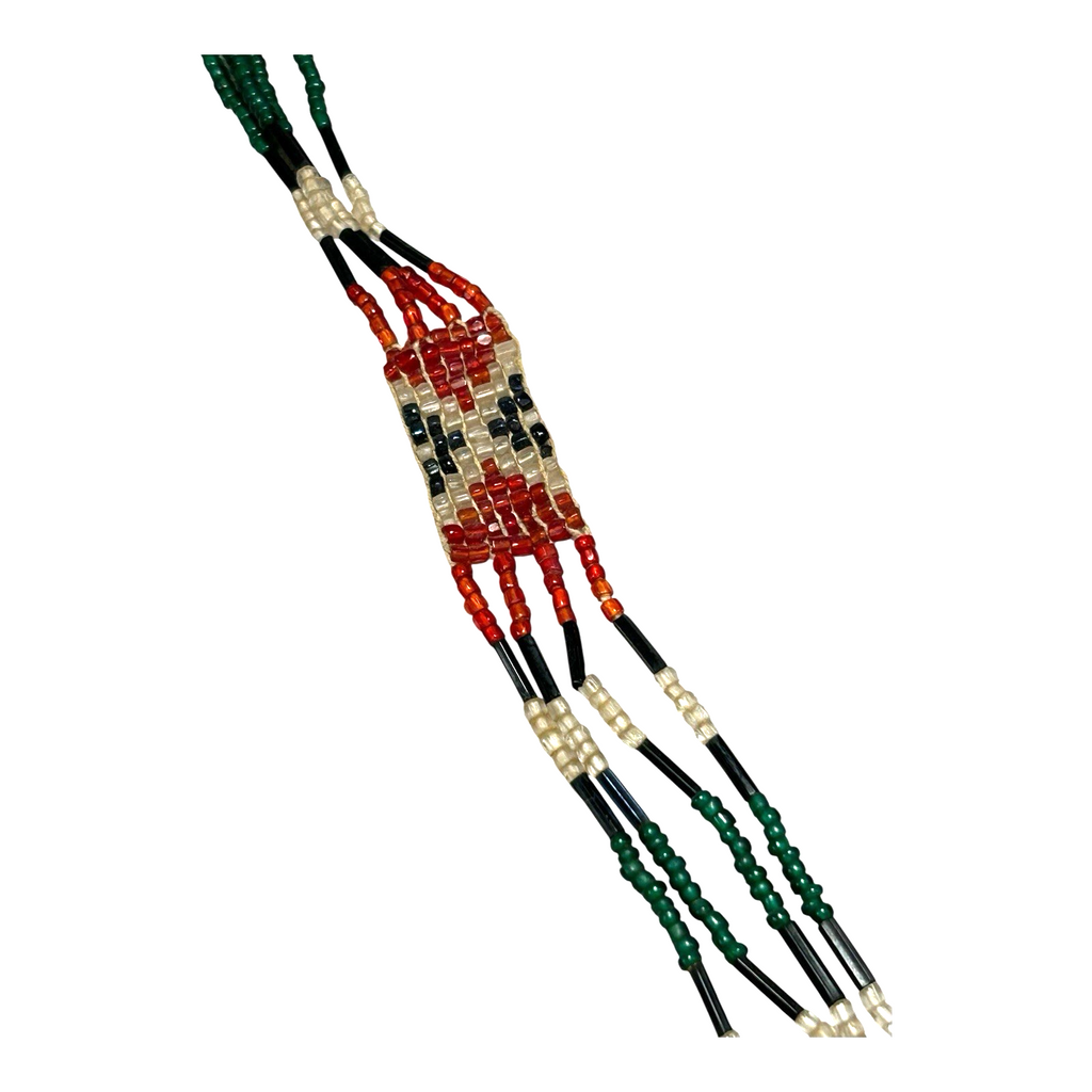 Antique Native American Cermonial Beaded Sash Necklace