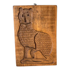 Vintage Folk Art Wooden Cat Cookie Mold Wall Hanging