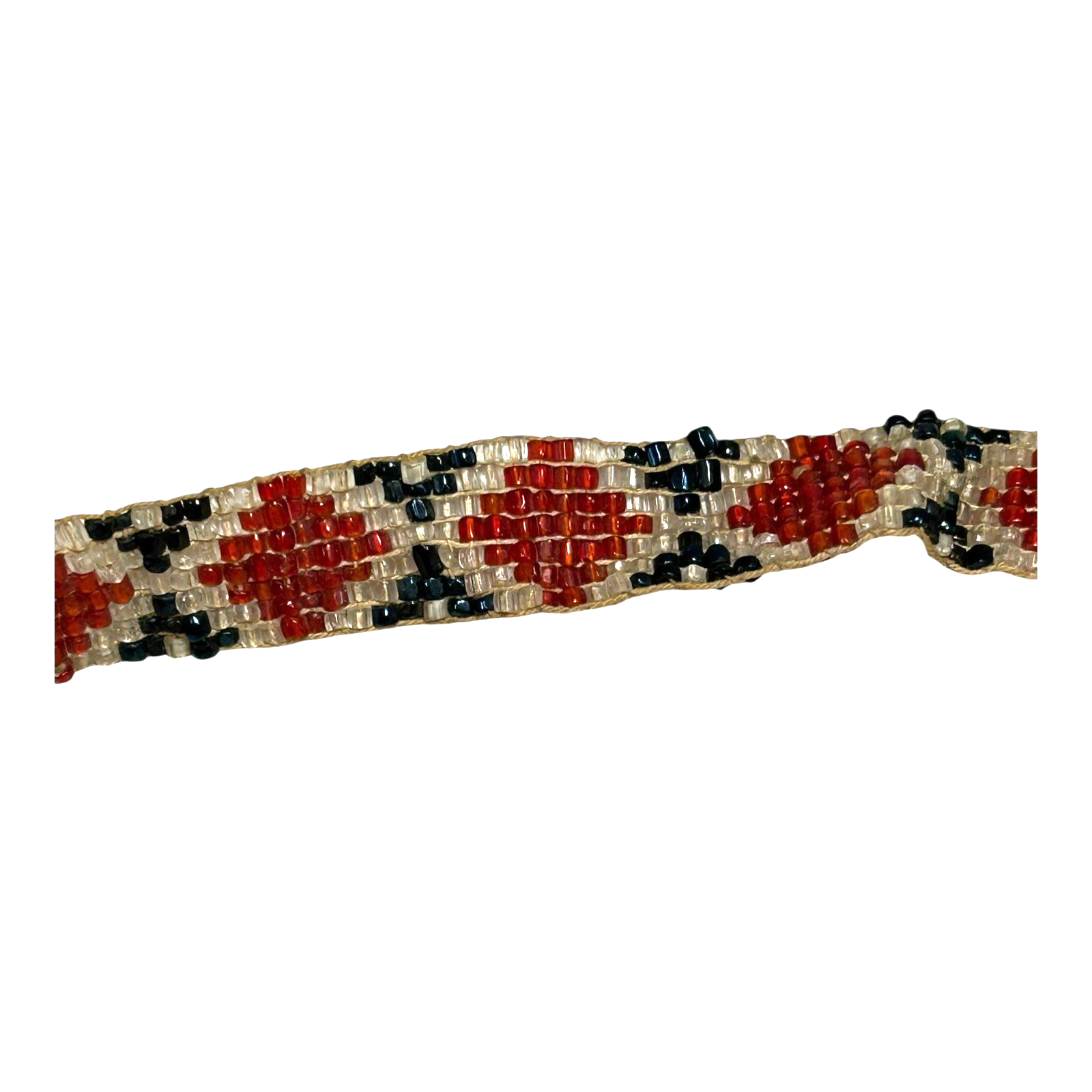 Antique Native American Cermonial Beaded Sash Necklace